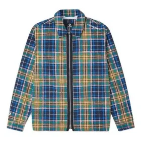 All Over Print Utility Zip Front Shirt Asia Sizing “Blue”