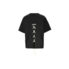 Back Lace Design Short-Sleeved Black