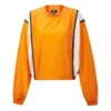 Capsule Series Contrast Color Stitching Round Neck Pullover Orange