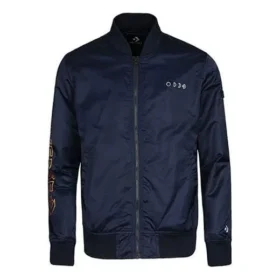 Casual Sports Stand Collar Baseball Jacket Asia Sizing “Navy”