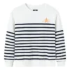 Casual Stripe Crew Sweater Asia Sizing “White Black”