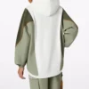 Character Irregular Contrasting Colors Knit Loose Hoodie Retro White