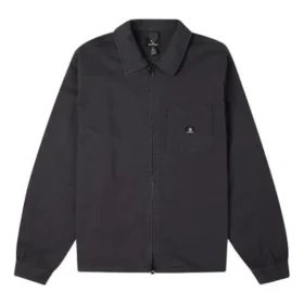 Chest Pocket Washed Jacket Couple Style Black