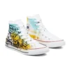 Chuck Taylor All Star High Hand Painted Canvas “White Yellow Blue”