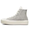 Chuck Taylor All Star Lift Platform High “Houndstooth Shine – Egret Pure Silver”