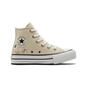 Chuck Taylor All Star Lift Platform High PS “Floral Embroidery – Natural Ivory”