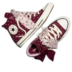 Chuck Taylor All Star Scarf Bow “Deep Bordeaux Egret”