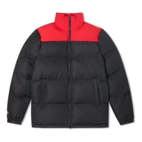 Colorblock Down Jacket Asia Sizing “Black Red”