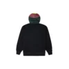 Contrast Color Stitching Zipper Hooded Jacket Couple Style Black