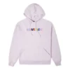 Contrasting Colors Alphabet Embroidered Knit Hoodie Purple