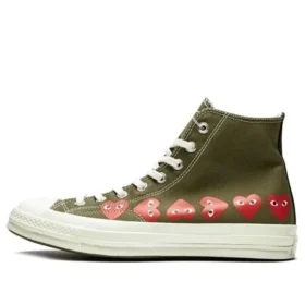 Converse x COMME des GARCONS PLAY Chuck 70 Hi Multi Heart “Khaki”
