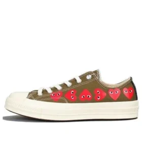 Converse x COMME des GARCONS PLAY Chuck 70 Low Multi Heart “Khaki”