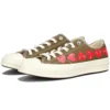 Converse x COMME des GARCONS PLAY Chuck 70 Low Multi Heart “Khaki”