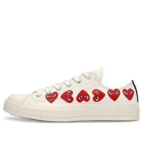 Converse x COMME des GARCONS PLAY Chuck 70 Low Multi Heart “White Red”