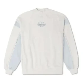 Denim Patchwork Crew Sweatshirt Asia Sizing “White”