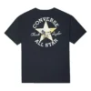 Embroidered Alphabet Printing Loose Casual Round Neck Short Sleeve Black T-Shirt