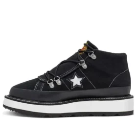 Fleece Lined Boot One Star Thick Sole Black White