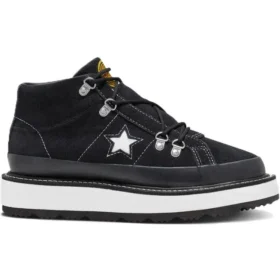 Fleece Lined Boot One Star Thick Sole Black White