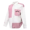 Flowers Small Logo Colorblock Long Sleeves White Pink Shirt