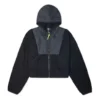 Full Zip Lamb Wool Hooded Jacket Black