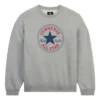Go-To Chuck Taylor All Star Patch Standard-Fit Fleece Crew Sweatshirt Asia Sizing “Vintage Grey Heather”