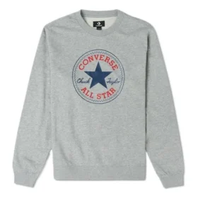 Go-To Chuck Taylor All Star Patch Standard-Fit Fleece Sweatshirt Asia Sizing “Grey”