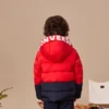 Logo Badge Fleece-lined Hooded Down Jacket Asia Sizing “Red Black”