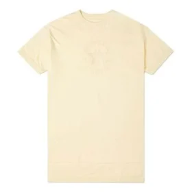 Logo Embroidered Loose Casual mid-length Short Sleeve Asia Sizing “Light Yellow”