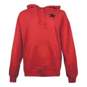 Logo Knit hooded Drawstring Red