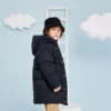 Logo Long Down Jacket Asia Sizing “Black White”