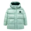 Logo Printed Down Jacket Asia Sizing “Green Black”
