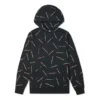 Love Pattern Full Print Sports Couple Style Black