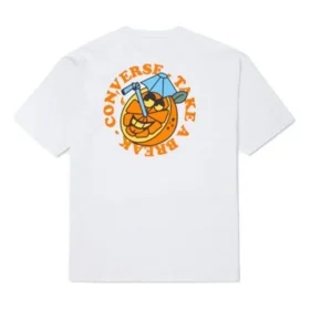 Men”s Converse Cartoon Pattern Printing Loose Round Neck Short Sleeve White Men”s Converse Cartoon Pattern Printing Loose Round Neck Short Sleeve White