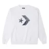 Men”s Converse Cashew Logo Knit Sports Round Neck Pullover White