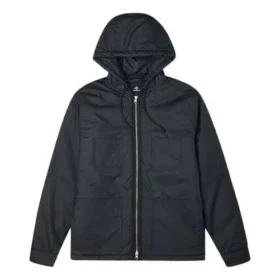 Men”s Converse Casual Sports Cargo Hooded Long Sleeves Padded Black Jacket Men”s Converse Casual Sports Cargo Hooded Long Sleeves Padded Black Jacket