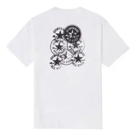 Men”s Converse Chuck Printing Knit Sports Round Neck Short Sleeve White Men”s Converse Chuck Printing Knit Sports Round Neck Short Sleeve White