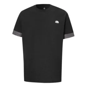Men”s Converse City Short Sleeve Tee Cuff Contrasting Colors Sports Round Neck Black Men”s Converse City Short Sleeve Tee Cuff Contrasting Colors Sports Round Neck Black