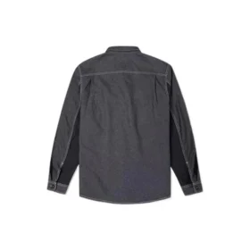 Men”s Converse Flowers Small Logo Retro Splicing Contrasting Colors Woven Shirt Jacket Dark Black Men”s Converse Flowers Small Logo Retro Splicing Contrasting Colors Woven Shirt Jacket Dark Black