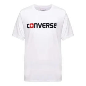 Men”s Converse Pure Cotton Alphabet Short Sleeve White