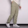 Men”s Converse Solid Color Woven Straight-Leg Casual Pants/Trousers light grey Green