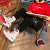 New Year Series Tiger Stripes Hoodie Red