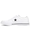 One Star Perforated Leather Low Top “White Black”