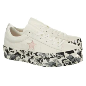 One Star Platform Ox Canvas Shoes White/Black/Pink