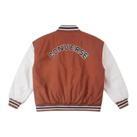 Padded Baseball Jacket Asia Sizing “White Brown”