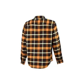 Plaid Patchwork Woven Long Sleeve Button Down Shirt Asia Sizing “Yellow”