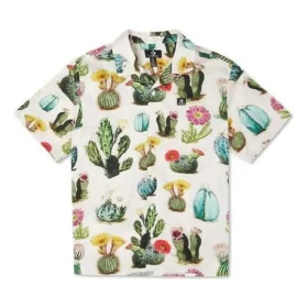 Plant Printed Resort Shirt Asia Sizing “Desert Sand Cactus Multi”