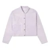 Printing Casual Reversible Short Shirt Jacket Purple