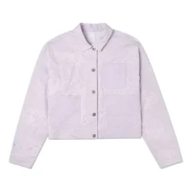 Printing Casual Reversible Short Shirt Jacket Purple