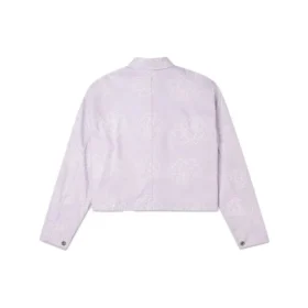 Printing Casual Reversible Short Shirt Jacket Purple