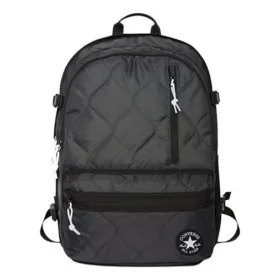 Quilted Straight Edge Backpack “Black”